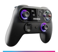 Oniverse Mando inalámbrico para Switch/Switch 2/Lite/OLED/PC/Móvil, Joysticks con efecto Hall, Giroscopio, botones macro, modo turbo y vibraciones ajustables, LED, autonomía de 6 h - Walli (Negro)
