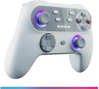 Oniverse Mando inalámbrico para Switch/Switch 2/Lite/OLED/PC/Móvil, Joysticks Hall Effect, Giroscopio, botones macro, Modo Turbo y vibraciones ajustables, LED, Autonomía 6h - Walli (Retro Grey/Gris)