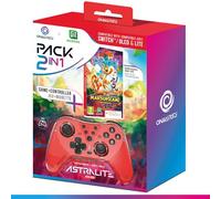 Oniverse Pack 2 en 1 Mando Switch + Juego Marsupilami (Código de descarga), mando inalámbrico Switch OLED Lite, Vibraciones ajustables, modo Turbo, Giroscopio de 6 ejes, Astralite (Mira Red/Rojo)