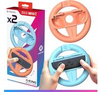 Oniverse Pack de 2 Volantes de Carreras Mandos para Nintendo Switch 2 - Accesorios Switch 2 para Mario Kart, Soportes de volante Naranja y Azul, intuitivo, botones SL/SR accesibles - Para Joy-Con