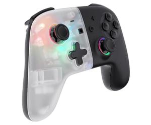 Oniverse White Star,Mando conmutador inalámbrico con mando Switch Pro,Mando LED Bluetooth para Switch, Switch OLED, Switch Lite (IOS y Android),Vibración,Modo Turbo,Giroscopio de 6 ejes,Blanco