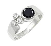Ónix negro Anillo baño plata Para hombre mujer Joyería C1152AE_62 (19.7)