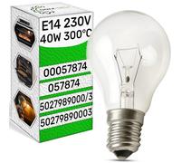 ONIX TECH Bombilla E14 para Horno 40W 300°C 230V - Bombilla Horno Zócalo Ø14mm con Código Original 5027989000/3 50279890003 para Electrolux para AEG 00057874 057874 para Bosch para Siemens