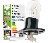 ONIX TECH Bombilla para Microondas 20W Z187 Conexiones 2 x 4,8 mm AMP 230V 300°С con Código Original 00606322 606322 para Bosch para Siemens para Neff