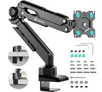 ONKRON Brazo Monitor Arm 13-34 Pulgadas, hasta 10 kg, VESA 75x75-100x100 mm, Soporte Monitor Escritorio Ajustable, Giratorio e Inclinable, Brazo para Pantalla Articulado, Negro G90-B
