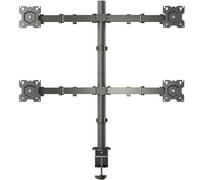 ONKRON Brazo Monitor Cuádruple 13-32 Pulgadas, Soporte Pantalla Ordenador Carga Total hasta 32 kg, Brazo Cuatro monitores VESA 75x75-100x100 mm, Soporte Monitor Ajustable en Altura, Negro D421E-B