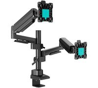 ONKRON Brazo Monitor Doble 17-42 Pulgadas, hasta 15 kg x2, VESA 75x75-100x100 mm, Soporte Monitor Escritorio Articulado, Inclinable y Giratorio, Soporte Pantalla Ordenador Regulable, Negro G140-B