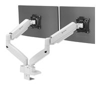 ONKRON Brazo Monitor Doble de 13 a 32 Pulgadas, de hasta 10 kg x 2, Soporte Dos Monitores MAX VESA 100x100, Soporte Monitor Escritorio, Brazo 2 Monitores Giratorio, Inclinable, Blanco G160-BW