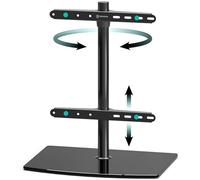 ONKRON Elevador TV 32" - 75", Pie para Television con Peso de hasta 40 kg, Soporte para Televisión Sobremesa con VESA 100x100 - 400x400 mm, Soporte Giratorio TV Universal, en Color Negro PT3-B