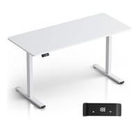 ONKRON Escritorio Elevable con Motor y Encimera - Mesa Elevable Escritorio 140 cm de Ancho y 60 cm de Profundidad - Mesa para Ordenador Carga de hasta 60 kg/Mesa Elevable Electrica WDT221E-W Blanco
