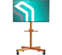 ONKRON Pedestal TV de 23 a 60 Pulgadas- Pie Television Universal con Peso de hasta 40kg - Soporte con Ruedas para Pantalla con VESA 100x100-400x400mm/ Soporte TV Ruedas con Estante TS1137-ORG Naranja