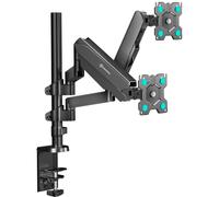ONKRON Brazo Monitor de 13 a 32 Pulgadas - Soporte 2 Monitores de Mesa con Peso de 8 kg (x2) - Soporte Pantalla Ordenador con MAX VESA 100x100 mm/Soporte Monitores Escritorio Inclinable G140-B Negro