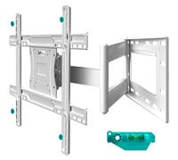 ONKRON Soporte Television Pared 40-75 Pulgadas, hasta 68 kg, VESA 100x100-600x400 mm, Soporte TV Pared Articulado, Inclinable y Giratorio 180°, Brazo TV Extensible, Colgador Televisor Blanco M7L-W