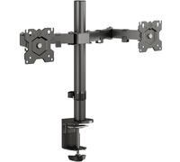 ONKRON Soporte Monitor Doble 13-32 Pulgadas, Soporte Pantalla Ordenador Carga Total hasta 16 kg, Brazo Monitor VESA 75x75-100x100 mm, Brazo 2 monitores, Ajustable Altura e Inclinación, Negro D221E-B