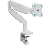 ONKRON Soporte Monitor Escritorio 13-32 Pulgadas, Carga 9 kg, Soporte Pantalla PC VESA 75x75-100x100 mm, Regulable en Altura, Puerto Pantalla PC inclinable y Giratorio, Brazo Monitor Blanco G100-W