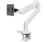 ONKRON Soporte Monitor Escritorio 13-55 Pulgadas, Carga hasta 25 kg, Brazo Monitor VESA 75x75 - 100x100 mm, con Muelle de Gas, Soporte para Pantalla Ordenador Blanco y Negro G110-BW