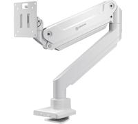 ONKRON Soporte Monitor Escritorio 17-49", 20 kg, VESA 100x100, G100-W | Brazo monitor blanco, inclinación +110°/-54°, giro 180°, rotación 360° y altura regulables; para oficina y gaming