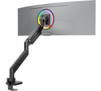 ONKRON Soporte Monitor Escritorio 17"-57", 27 kg, máx VESA 200x200, G130-B | Brazo monitor negro, para ultrawide y pesado, inclinación, giro y rotación ajustables, cables ocultos; gaming y edición