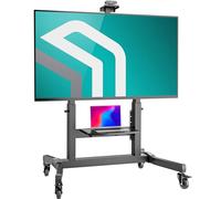 ONKRON Soporte Movil Television de 50 a 100 Pulgadas - Soporte TV Ruedas Profesional Carga máx Total 130 kg - Carro TV MAX VESA 1000x600 mm/Carro para Televisor Inclinable con Estante TS1991-B Negro