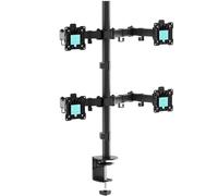 ONKRON Soporte para 4 Monitores 13-32 Pulgadas, con Carga Total 32 kg, Brazo Monitor con VESA 75x75-100x100 mm, Soporte Pantalla Ordenador Giratorio e Inclinable, Altura Ajustable, Negro D421E-B