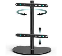 ONKRON Soporte para Televisión Sobremesa 32"- 65", Soporte Pie TV de hasta 35 kg, VESA 100x100-400x400 mm, Pie Television Universal de Mesa, Elevador TV Giratorio, en Color Negro PT2-B