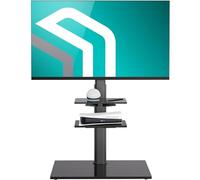ONKRON Soporte para TV de 32 a 65 Pulgadas - Soporte de TV de pie de Color Negro con Carga Total 40 kg - Pie TV Universal máx. VESA 600 x 400 mm - Soporte para televisión con estantes TS5550-B