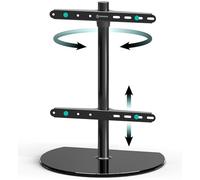 ONKRON Soporte Pie TV 32"- 65", Soporte para Televisión de Mesa con Peso de hasta 35 kg, Pie Television Universal Sobremesa con VESA 100x100-400x400 mm, Elevador TV Giratorio, en Color Negro PT2-B