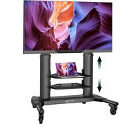 ONKRON Soporte Suelo TV de 40 a 80 Pulgadas - Carro TV Movil con Peso de hasta 55 kg - Pie Television Universal de Aluminio MAX VESA 700x400 mm/Soporte Televisor con Altura Regulable TS2771-B Negro