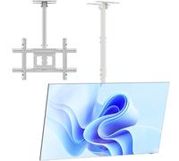 ONKRON Soporte TV de Techo 32-80 Pulgadas - Colgar TV en Color Blanco con Carga de hasta 68 kg - Brazo Television Universal con VESA 100x100-600x400 mm/Soporte para Televisión Giratorio N1L-W