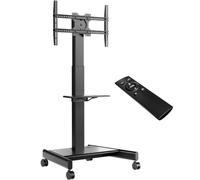 ONKRON Soporte TV Eléctrico con Ruedas para TV de 43-75 Pulgadas, Carga hasta 65 kg, VESA 100x100-600x400 mm, Soporte TV de Pie Móvil, Altura Ajustable, Rotación de 90°, Negro TS1552E-B