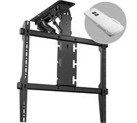 ONKRON Soporte TV Techo Eléctrico 50"-75", 40 kg, máx VESA 600x600, N3LE-B | Elevador TV negro, inclinable 87,5°, con mando, plegable, para techo plano e inclinado; cine en casa y oficina