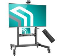 ONKRON Soporte TV Motorizado 50"-100", 120 kg, máx VESA 1000x600, TS1991E-B | Carro TV eléctrico negro, altura 1130-1600 mm, para TV 120 kg y paneles táctiles 80 kg, con mando; para aulas y salas
