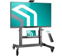 ONKRON Soporte TV Motorizado de 50 a 100 Pulgadas - Base para TV en Color Negro con Carga Total 130 kg - Pie para Television Electrico MAX VESA 1000x600 mm - Soporte Television Ruedas TS1991E-B