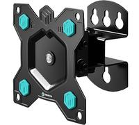 ONKRON Soporte TV Pared 10-35 Pulgadas, Brazo TV hasta 20 kg, Soporte Pantalla con VESA 75x75-100x100 mm, Colgador de Televisor de Pared Inclinable y Giratorio, Universal, Color Negro R3-B