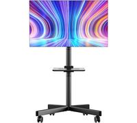 ONKRON Soporte TV Pie 23-60 Pulgadas, Carga 40 kg, Soporte TV Ruedas VESA 100x100-400x400 mm, Pie Television Universal, Altura Ajustable, Movil, con Estante, Color Negro, TS1137-B