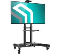 ONKRON Soporte TV Pie 40"-70", Carga Total 55,5 kg, Soporte TV Ruedas, VESA 100x100-600x400, Pie Television Universal con Altura Regulable y Baldas, Carro para Mover Televisores, Negro TS1551-B