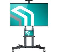 ONKRON Soporte TV con Ruedas 32-75 Pulgadas, Carga Total hasta 60 kg, VESA 200x200-600x400 mm, Pie para Televisor Regulable en Altura, Móvil, con Estante AV y Cámara, Color Grafito TS1571-G