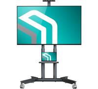ONKRON Soporte TV con Ruedas 32-75 Pulgadas, Carga Total hasta 60 kg, VESA 200x200-600x400 mm, Pie para Televisor Regulable en Altura, Móvil, con Estante AV y Cámara, Color Grafito TS1571-G