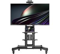ONKRON Soporte TV Ruedas 40″ - 70″, Pie Televisor con Carga Total de hasta 60,5 kg, Soporte TV Suelo Profesional MAX VESA 600x400 mm, Pie Television Universal con Dos Estantes, Negro TS1552-B