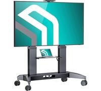 ONKRON Soporte TV Ruedas 70-110 Pulgadas, Carga Total 145 kg, VESA 200x200-1000x600, Base Television, Altura Ajustable, con Estante, Soporte TV Pie Móvil Profesional, Pie Television, Negro TS2821-B