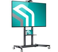 ONKRON Supporto TV da Pavimento 55-90 Pollici, Carico Totale 90 kg, VESA 200x200-800x600 mm, Carrello Porta TV con Ruote, Mobile, con Ripiano AV e Camera, Universale, Colore Grafite TS1871-G