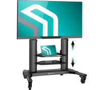 ONKRON Soporte Pie TV de 40 a 80 Pulgadas - Soporte TV Ruedas con Peso de hasta 55 kg - Peana Pantalla de Aluminio con MAX VESA 700x400 / Pie Televisor de Suelo con Altura Regulable TS2771-B Negro