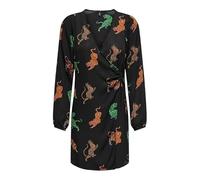 ONLALMA Life Vis Jen Long Dress AOP, Black/AOP: 586 Swirl Tiger, S