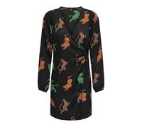 ONLALMA Life Vis L/S Gina Dress AOP, Black/AOP: 586 Swirl Tiger, S