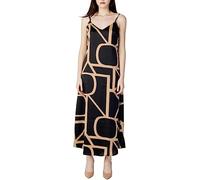 ONLAMELIA Midi Slip Dress PTM, Black/AOP:Marítimo Great Logo, L