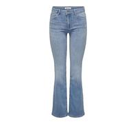 ONLY Onlann Mid Flared Dnm Soo611 Noos Ensanchado, Mezclilla De Color Azul Claro, XSW x 32L Mujeres