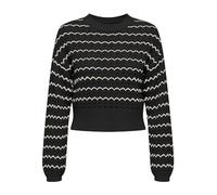 Onlasa LS O-Neck CC KNT, Negro/Rayas: Abedul, L