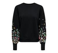 Onlbrooke L/S O-Neck Flower SWT, Negro/Estampado: Flor de Manga, M