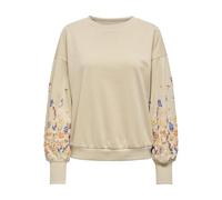 Onlbrooke L/S O-Neck Flower SWT Noos, Caqui Claro, M