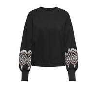 Onlbrooke L/S O-Neck Flower SWT Noos, Negro, S